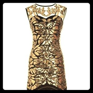 Black/Gold Sequined Great Gatsby Dress -XL